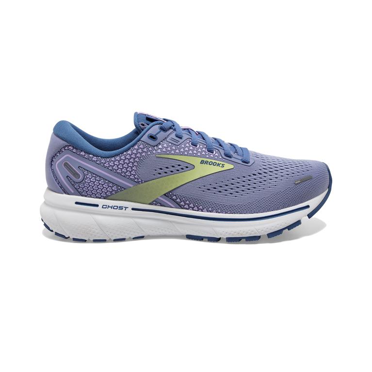 Brooks GHOST 14 Cushioned Road Running Shoes Womens Outlet - Purple Impression/Dutch/Lime (CBX148695